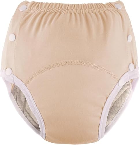 Miniatura 12 de Pantalones de incontinencia de algodón para adultos: ropa interior lavable, transpirable, ajustable a prueba de fugas para personas mayores (morado,