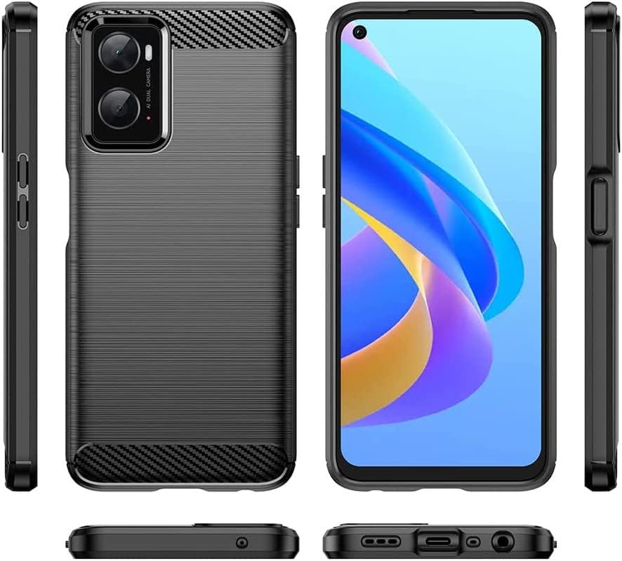 Image of Hybrid Carbon Fiber Back Case for Oppo A76 /A96 /A36 (Black)
