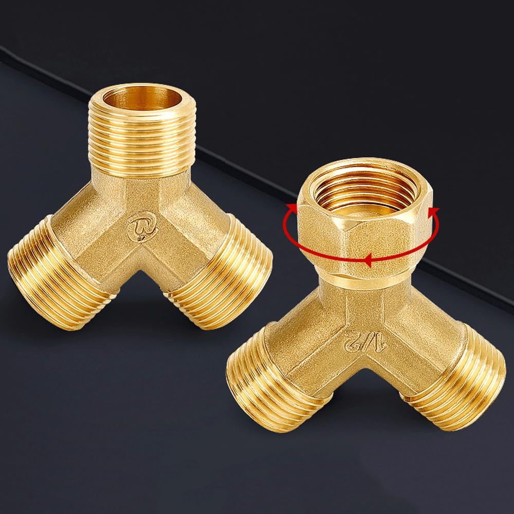 Brass 1/2" 3/4" BSPP Thread Y Type equal Reducer Pipe Fitting Thickening Union Joint Water Gas Adapter Coupler Connector NWPNLXEA(DN20 F)