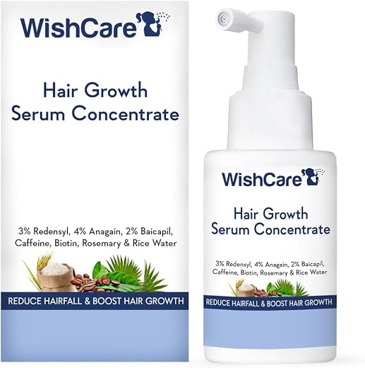 WishCare Hair Growth Serum For Scalp | 94% Saw New Hair Growth | Redensyl &amp; Rosemary Oil | 100% Saw Hairfall Reduction | I...