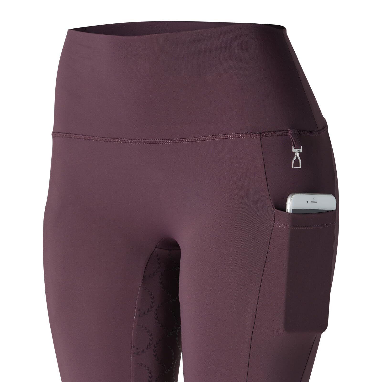 HORZE Pantalones de Montar de Compresión para Mujer con Asiento Completo Gillian