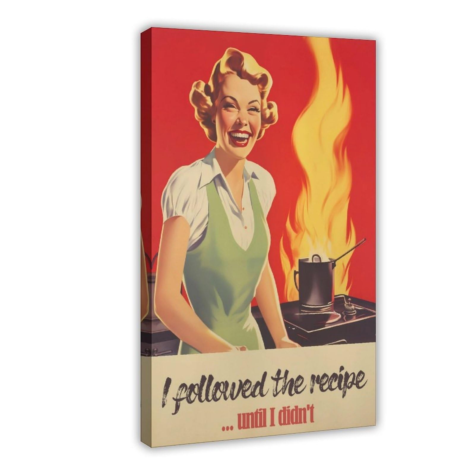 Wjwart Retro Kitchen Print Funny Kitchen Canvas Poster Wall Art Print Picture Paintings 08X12inch(20X30cm)