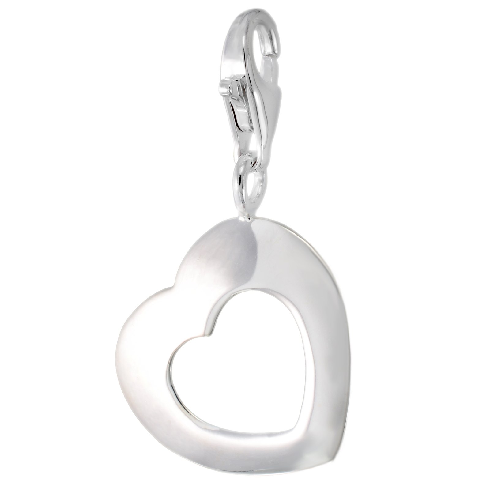 Dije Punto De Luz En Forma De Corazón En Plata 925. - Veroca Joyas