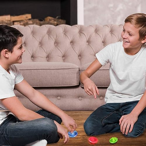 Miniatura 5 de ArtCreativity Juguetes giratorios iluminados, juego de 12, juguetes giratorios intermitentes con efectos LED, recuerdos de fiesta de cumpleaños