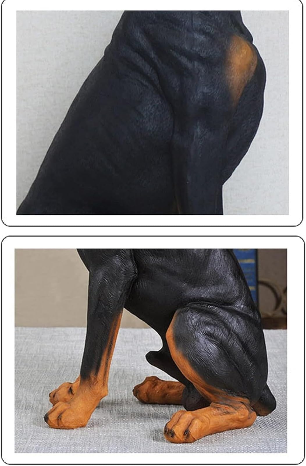 Arredo da giardino Doberman Dog Statue Figurine di animali Scultura in resina Decorazione for esterni Arredo da esterno