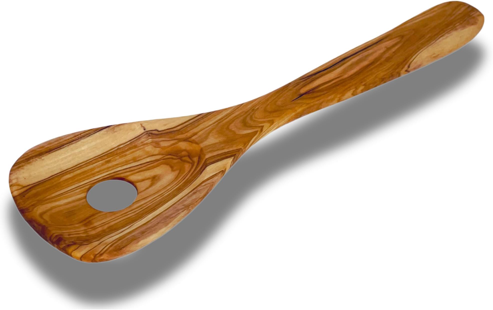 AramediA Olive Wood Risotto Spoon - Handcrafted and Hand Carved Durable, Heat-Resistant, Perfect for Stirring Risotto, Sauces, and Soups, Eco-Friendly, Made by Tunisian Artisans