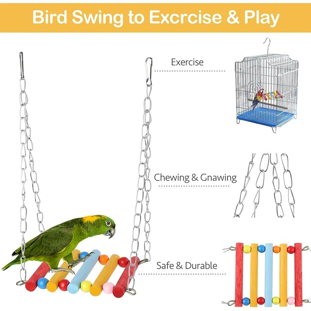 11 Piezas de Juguetes for pájaros for periquitos, Juguetes for periquitos, Juguetes interactivos for pájaros for un Tiempo de Juego entretenido, Accesorios for jaulas de pájaros