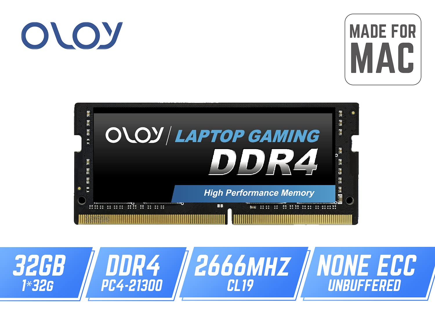 OLOy DDR4 RAM 32GB (1x32GB) 2666 MHz CL19 1.2V 260-Pin Laptop