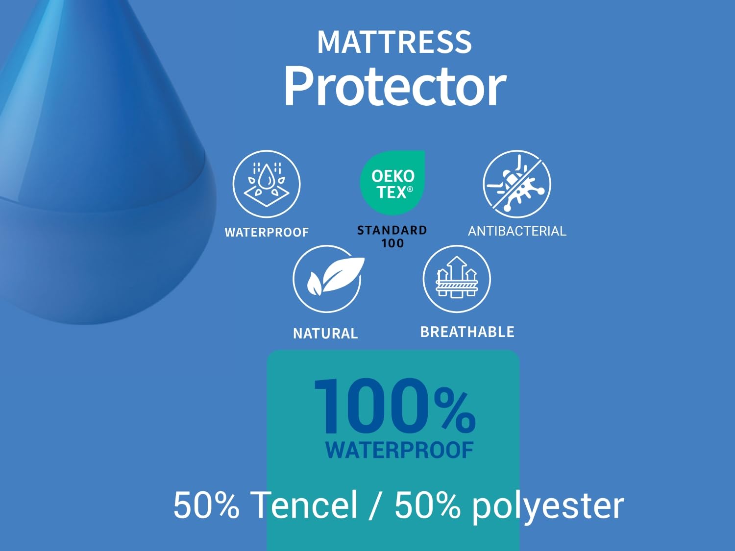 2 X Protector de Colchon Adulto Impermeable Transpirable Anti acaros Ajustable 135x180 cm