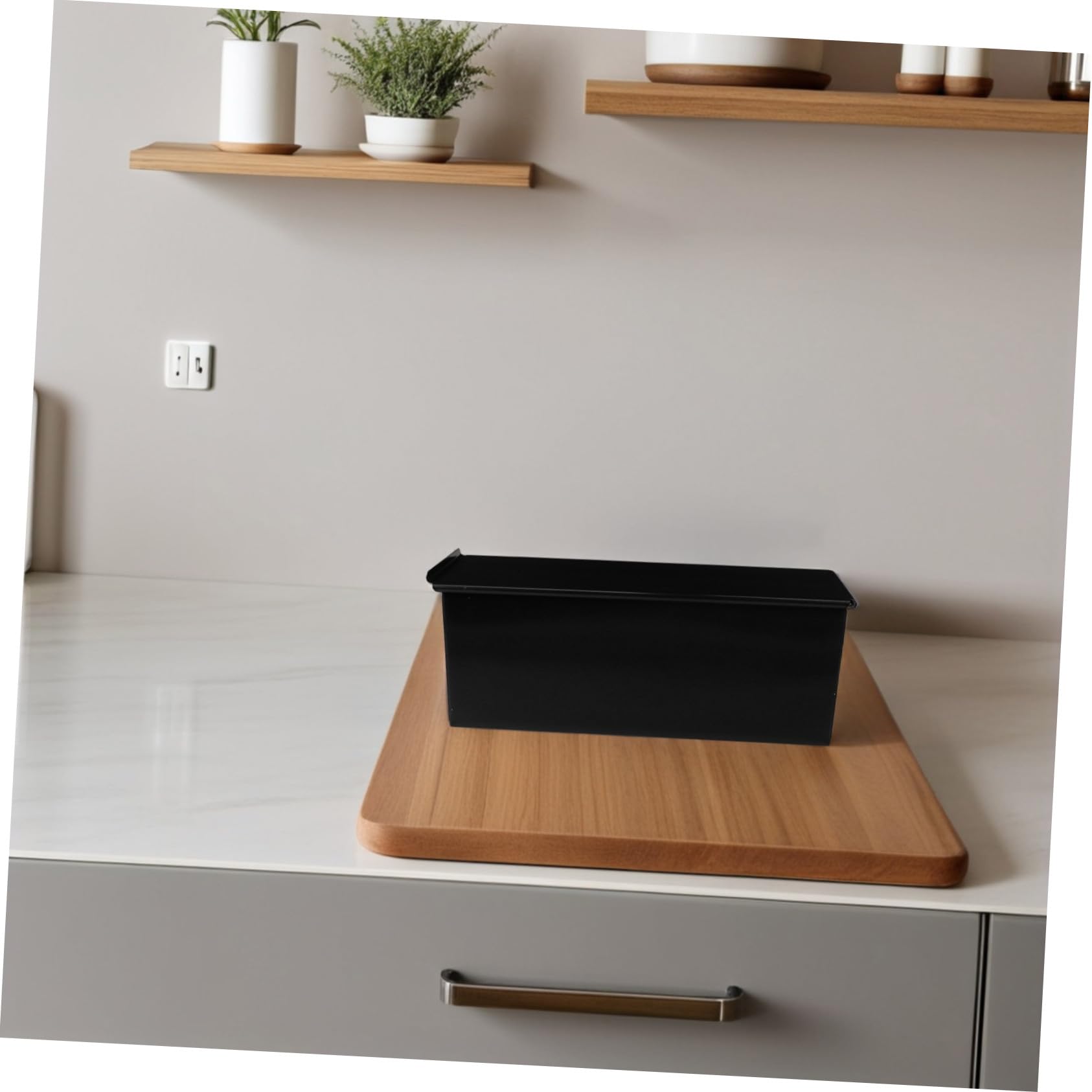 Genérico 1 Pc Molde de pan de caja de tostadas bandeja para hornear pan antiadherente molde para pan antiadherente con tapa barra pan sin glutem juego de ollas suministros de cocina Black