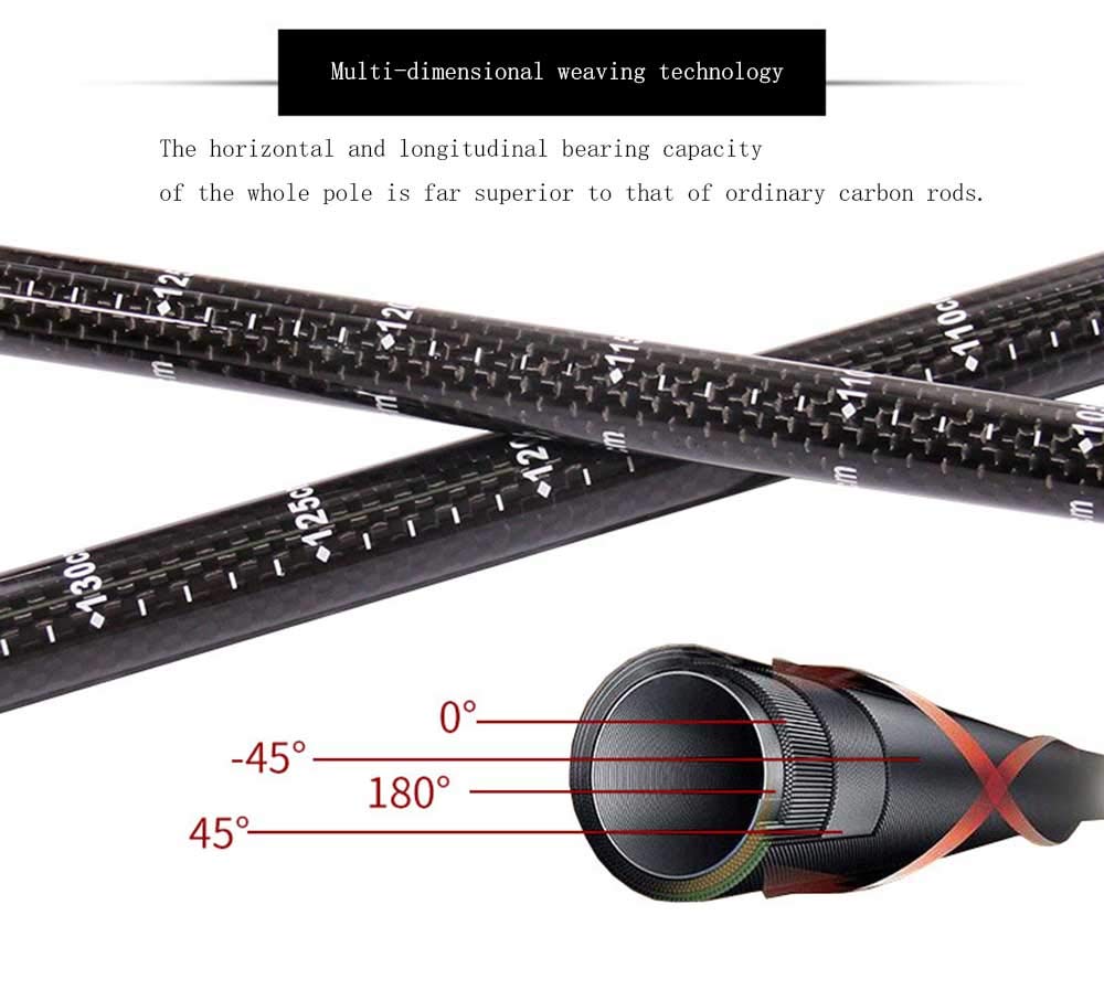 Bastones De Senderismo Material De Fibra De Carbono Ultraligero, Tecnología De Tejido Multidimensional, Mango De Nylon Resistente Al Desgaste, con Bolsa De Escalada