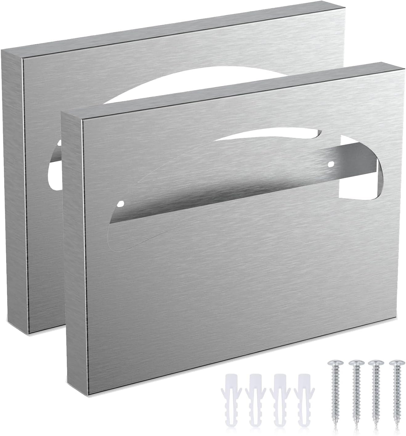 2 Pcs Toilet Seat Cover Dispenser, Toilet Seats Dispenser, Toilet Seats Cover Dispenser Wall Mount, Stainless Toilet Seats Cover Dispenser, Toilet Seat Cover Dispenser for Bathroom and Restroom
