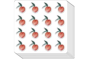Peach Fruit Planner Stickers - 0.5 inch Monthly Scrapbooking Kids DIY Arts and Crafts (208-Pack)
