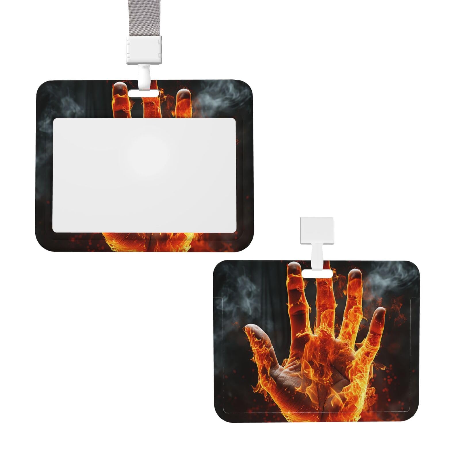 Porte-badge étanche Avec Lanière - Fenêtre Transparente - Motif Basketball Flammes - Pour Homme/femme - 9