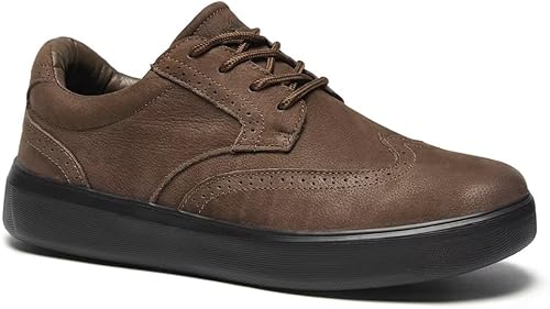 OrthoComfoot Zapatos de vestir ortopédicos de cuero para hombre, fascitis plantar de trabajo, casual, piel auténtica, Oxford, zapatos duraderos para