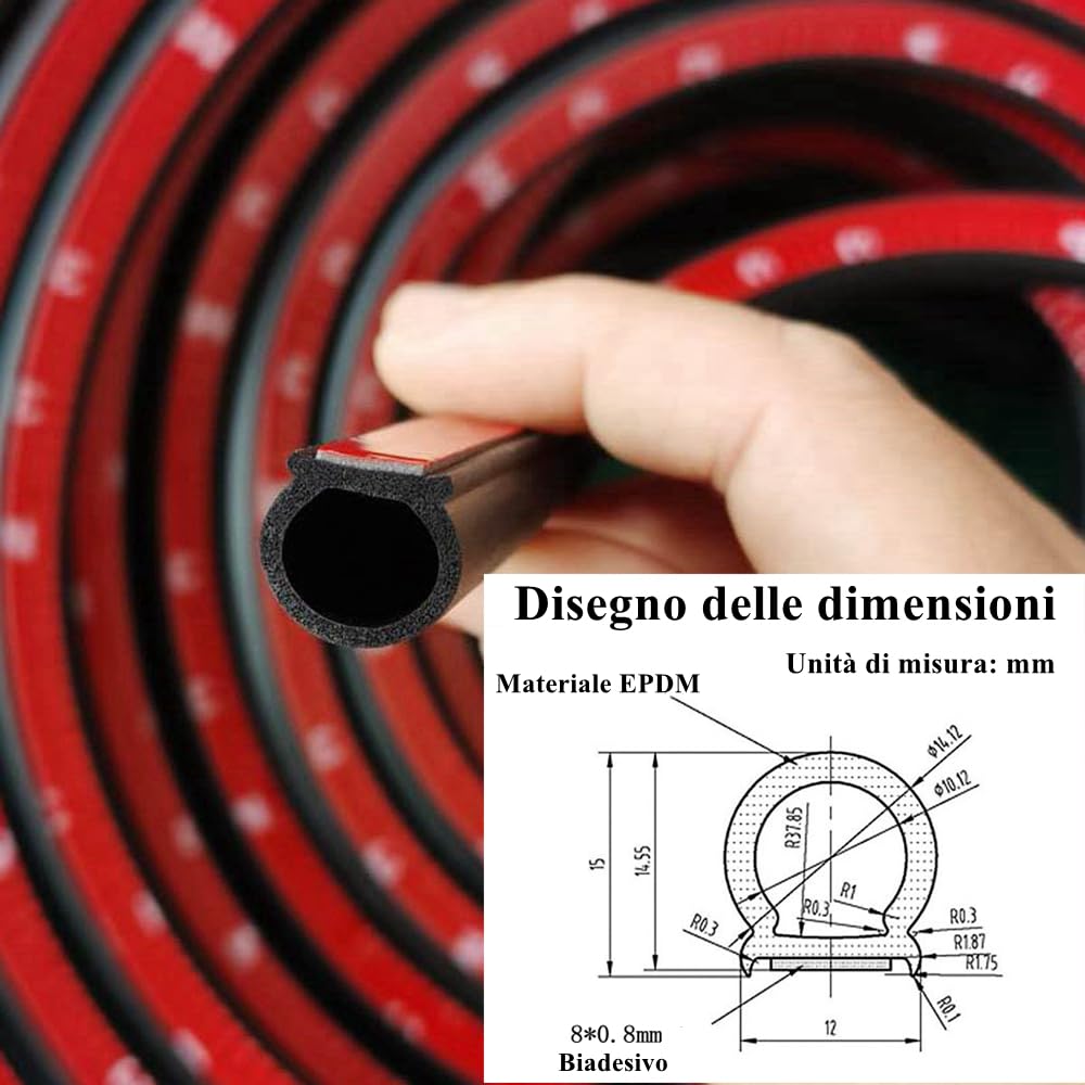 Striscia di tenuta universale per bordi auto 68,9 piedi forma di L in