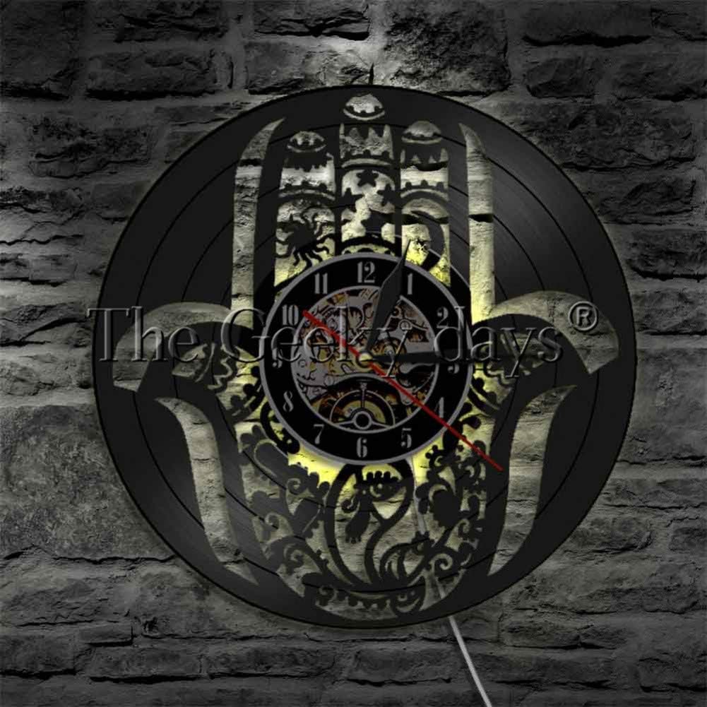 1Piece Vinyl Wall Clock Decor Wall Light Evil Eye Room Decor Hanging Presents Art Artwork Protection Amulet