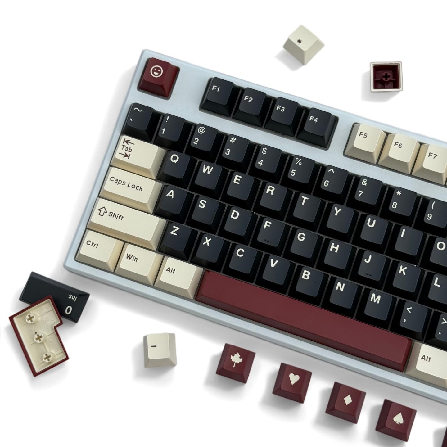 Lot de 163 Touches Cherry Profil,pour 64/68/75/84/98/104/108 Cherry MX Switche ANSI Clavier Mécanique