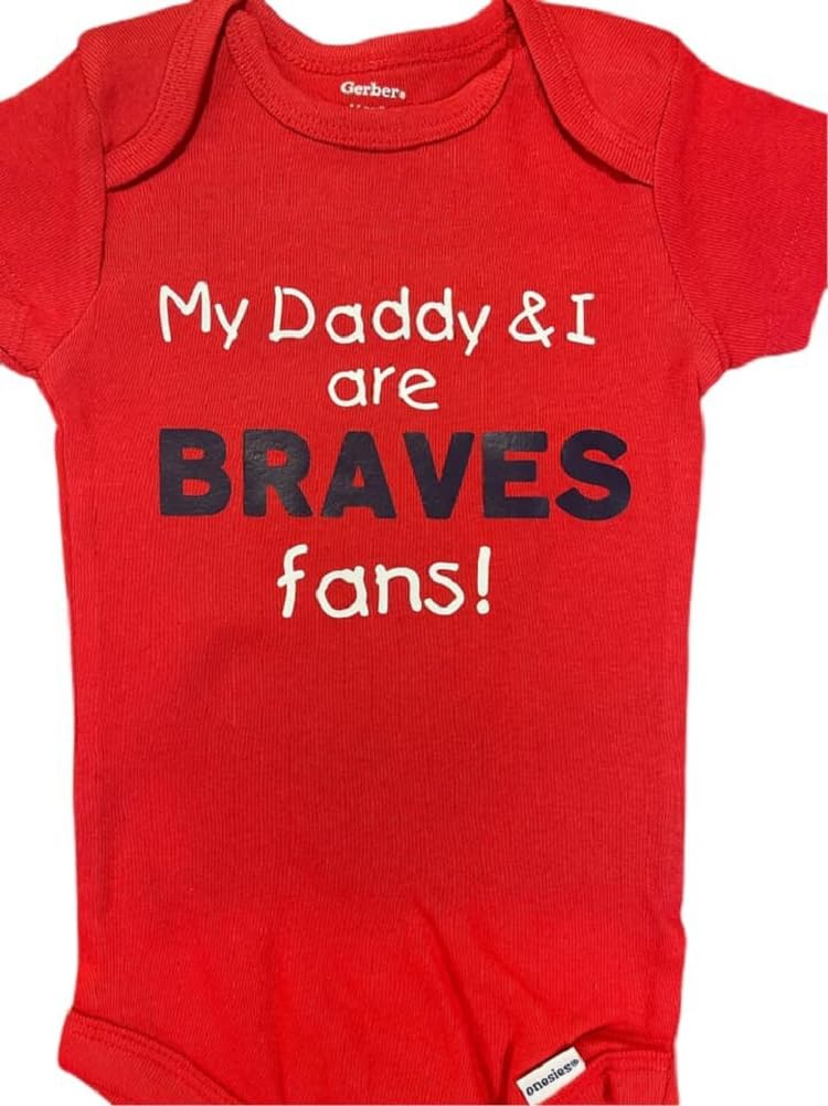 Little Braves fan baby onesie ® infant one piece bodysuit baseball shower gift clothes clothing