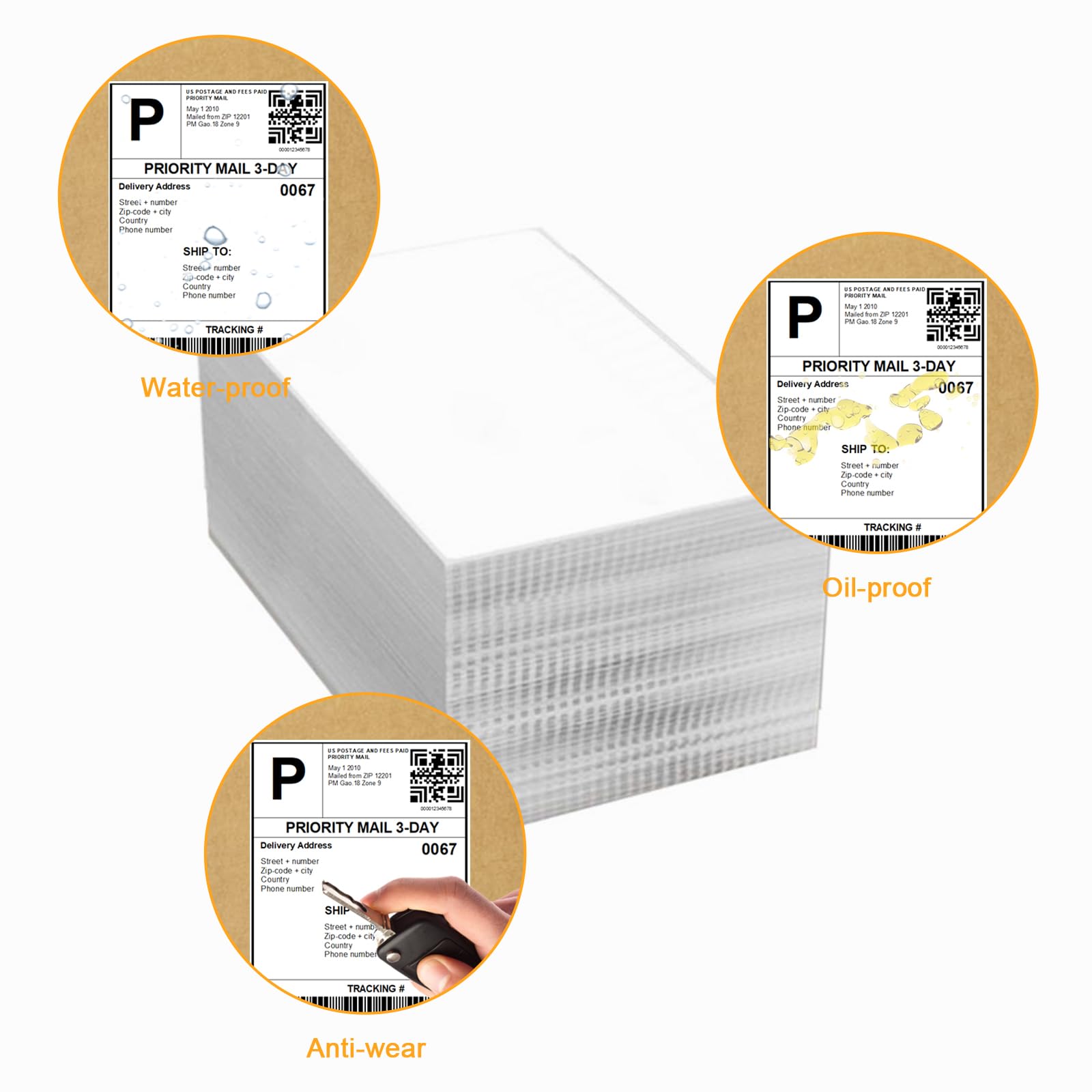 Lot de 4 000 étiquettes d'adresse d'expédition thermique directe compatibles avec les imprimantes Zebra 2844 et Rollo 10,2 x 15,2 cm
