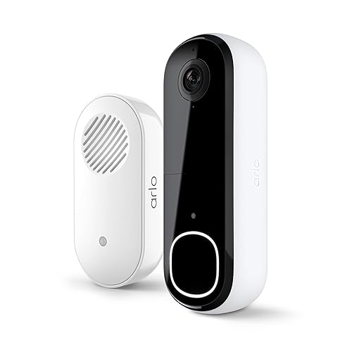 Arlo Video Doorbell 2K + Chime 2 (2nd Gen, Latest Release), Wireless or Wired Option, 2-Way Audio, Night Vision, Head to Toe View, Package Detection, Person & Vehicle Recognition, 1-Month Secure Plan - Doorbell 2K + Chime 2