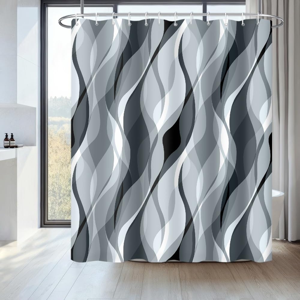 Uiiooazy Blue Mist Shower Curtain - Image 3