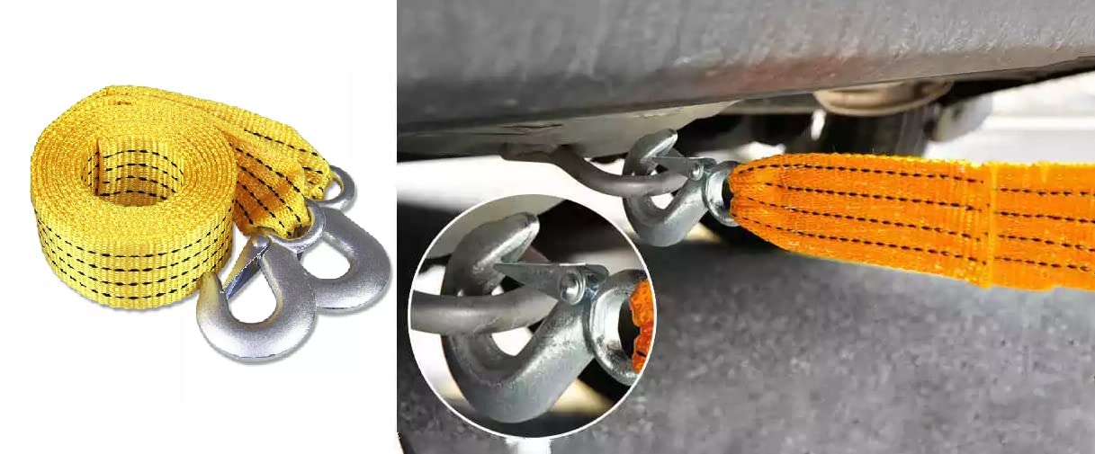 Towing 3 Ton 5M Long Super Strong Emergency Tow Strap Rope Car Tow Cable (Yellow) for Mahindra Thar-image-13