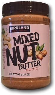 Kirkland Signature Mixed Nut Butter with Almonds, Cashews, Flax, Chia & Pumpkin Seeds - 7g Protein Per Serving
