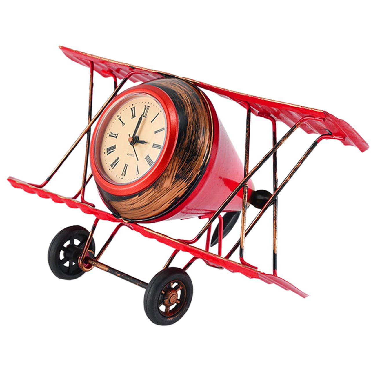Reloj de escritorio decorativo para baño y ambientes espaciosos con avión retro
