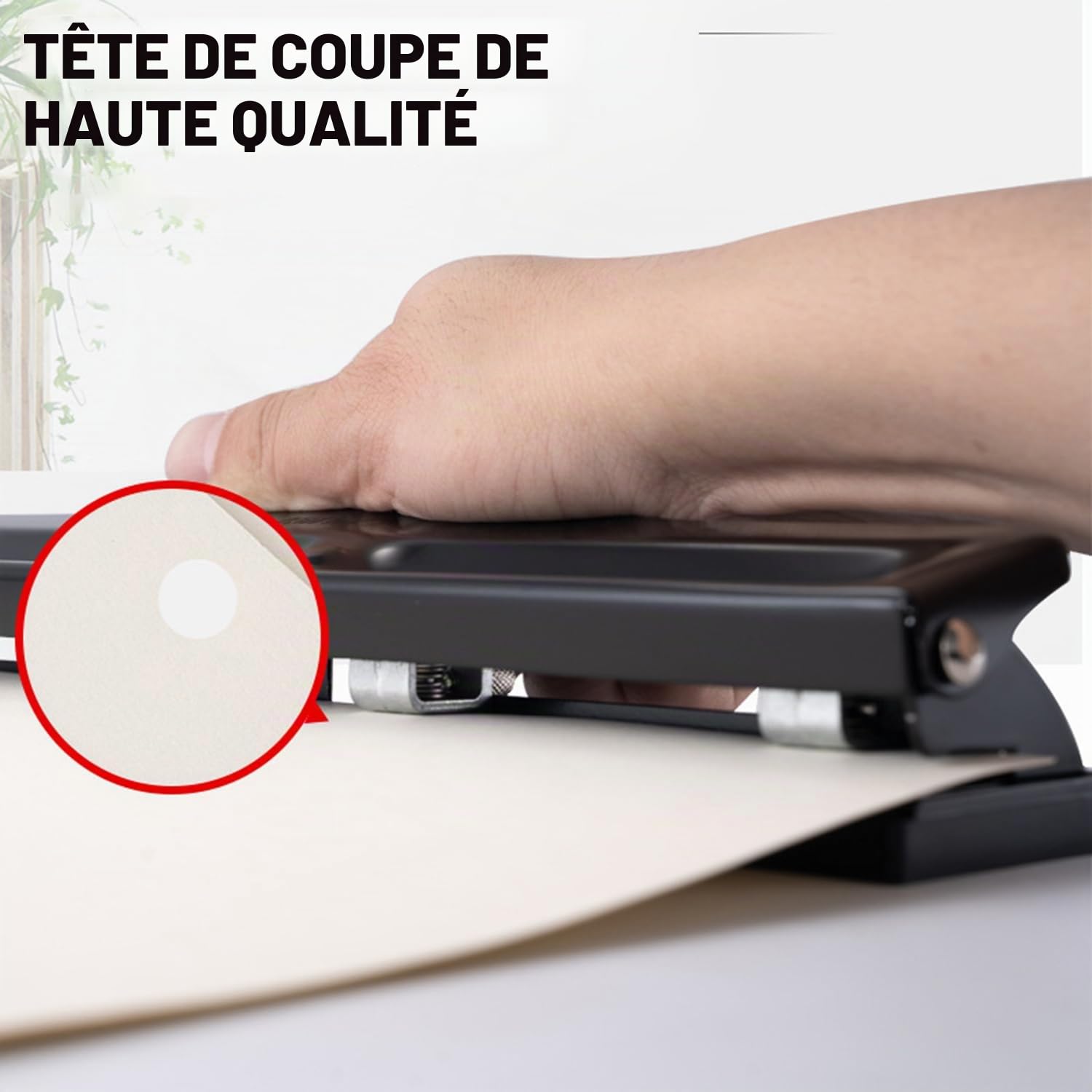 Noir Perforateur Réglable 4 Trous, Adapté à Différents Types de Papier - Reliure Pratique