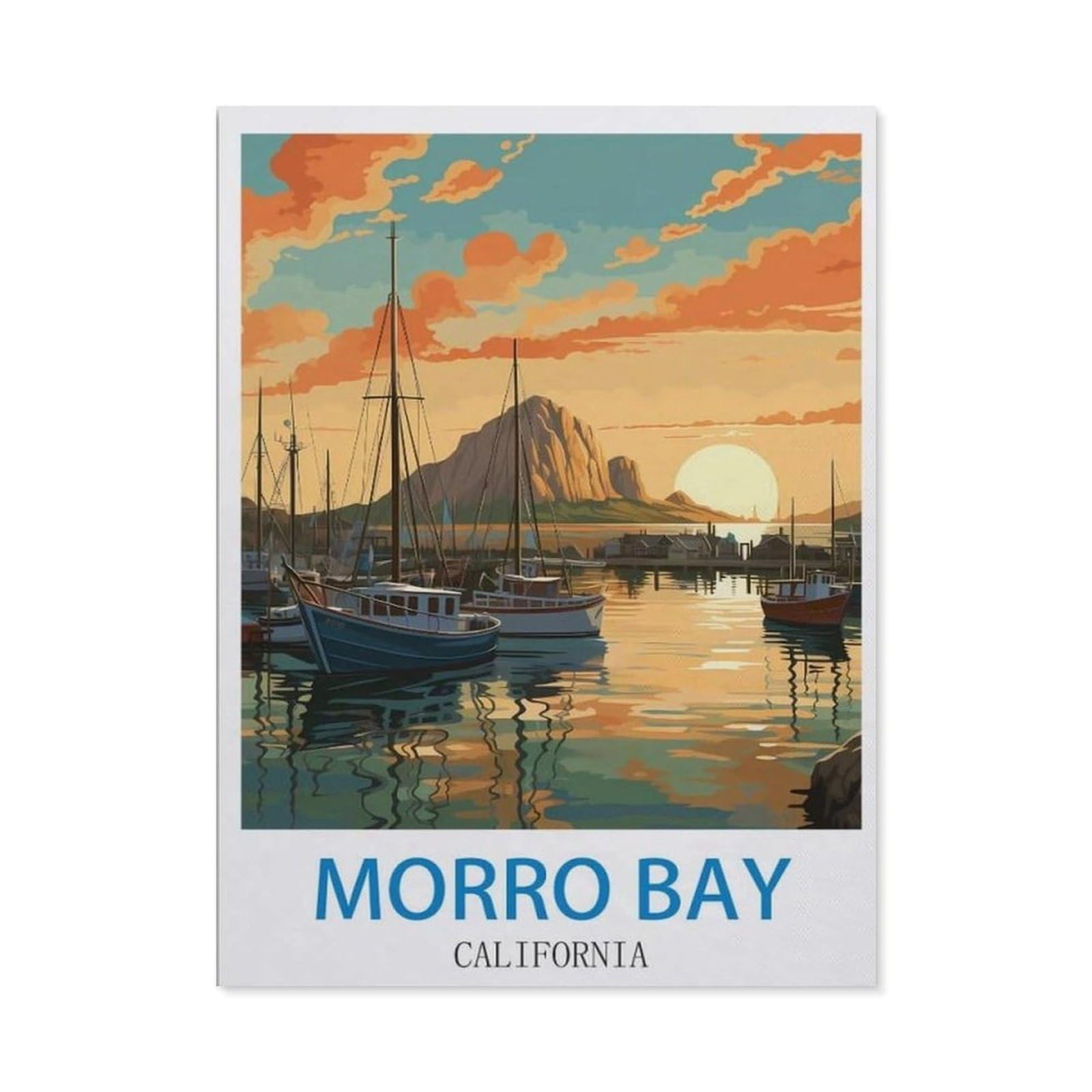 BEAYODKP 5D Diamond Painting，Morro Bay California（50x60cm）