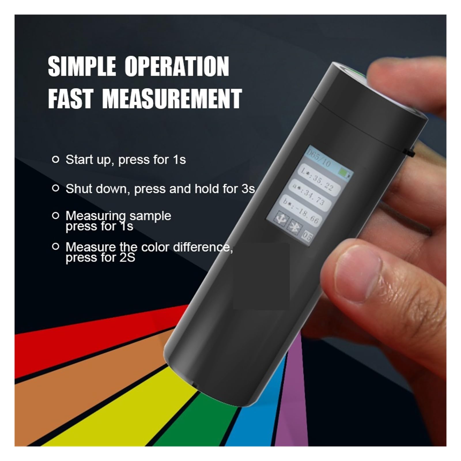 Espectrofotómetro, Colorímetro Analizador De Color Pintura Metálica Y Plástica Mano
