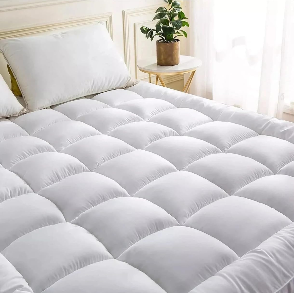 I&S Home Mattress Topper Kingsize Bed - 10cm Extra Deep Thick Hotel Quality Microfibre Mat...