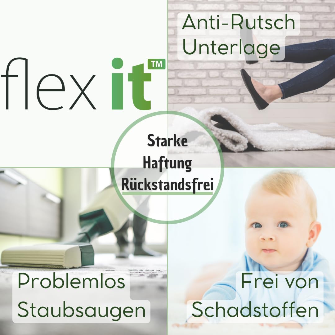 flex it Classic Comfort 190x290 cm Antirutschmatte für Teppich Ohne Weichmacher Wärmeisolierende rutschfeste Teppichunterlage groß Teppichstopp Antirutsch Vlies Teppichunterleger für Wohnzimmerteppich