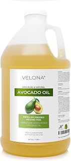 VELONA 100% Pure Avocado Oil 64 oz Expeller Pressed Carrier Oil for Skin Hair Body - Natural Nourishing Moisturizer