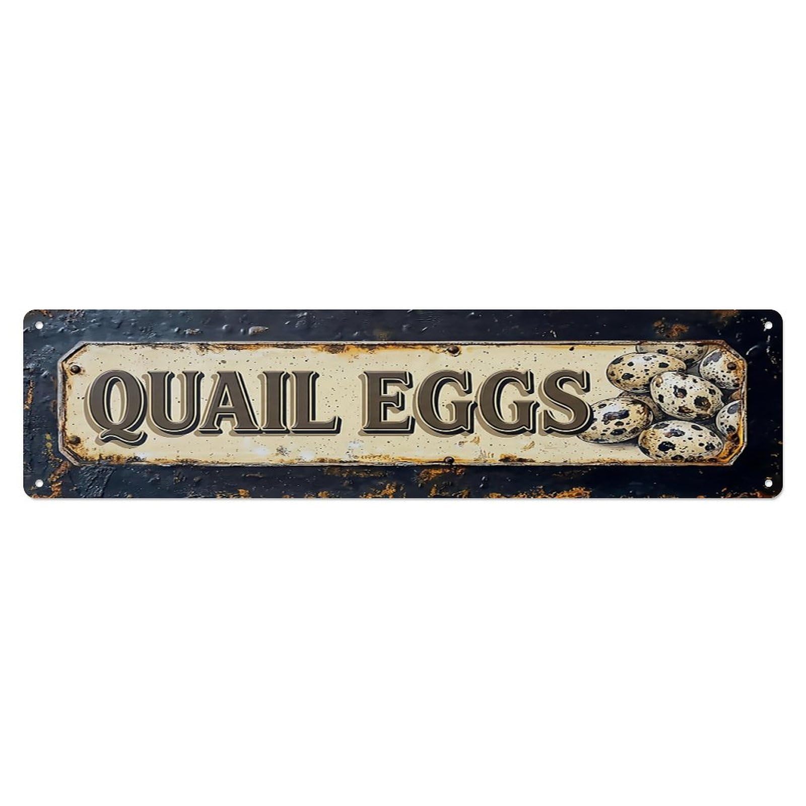 Vintage Quail Eggs Tiny Farmhouse Metal Tin Sign