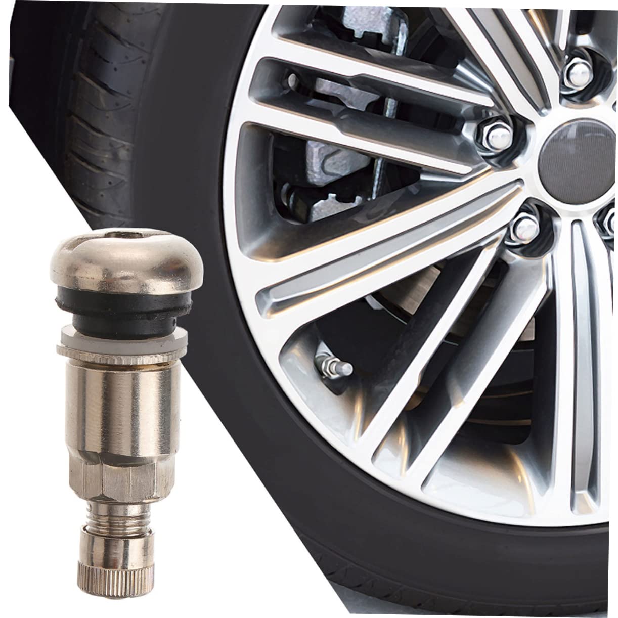 Bouchons de Valve pour Pneus de Voiture en Acier Inoxydable 12 Pièces