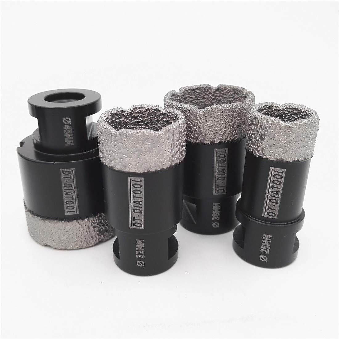 DT-DIATOOL Diamond Drill Bit Set 25/32/38/45mm Hole Saw for Dry Drilling Tile Porcelain Marble Ceramic Granite