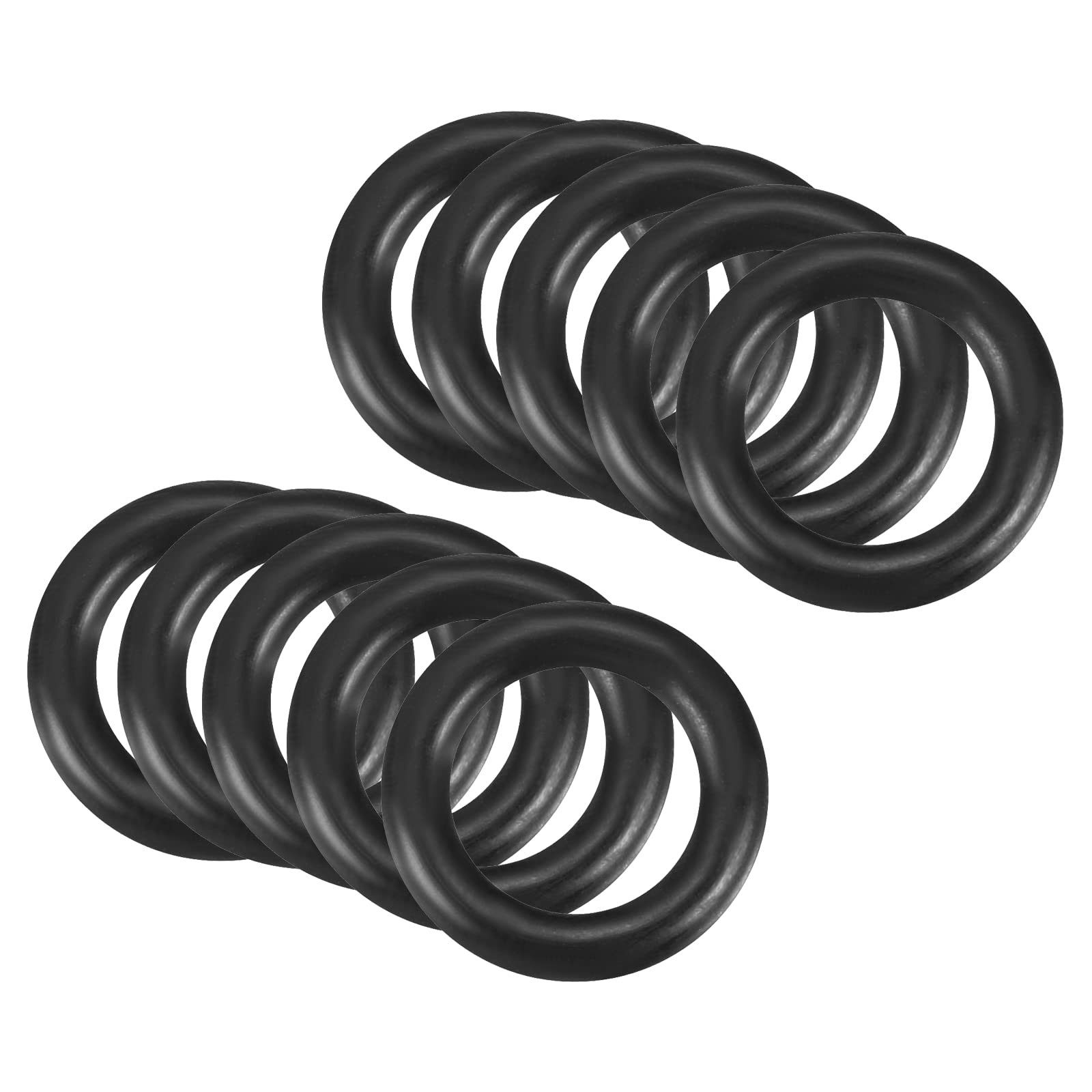 QUARKZMAN 16mm x 10mm x 3mm Nitrilo Goma Juntas Tóricas x 10uds Redondo Junta Arandela para Grifo Plomería Reparación Sellado Conexión [Negro]