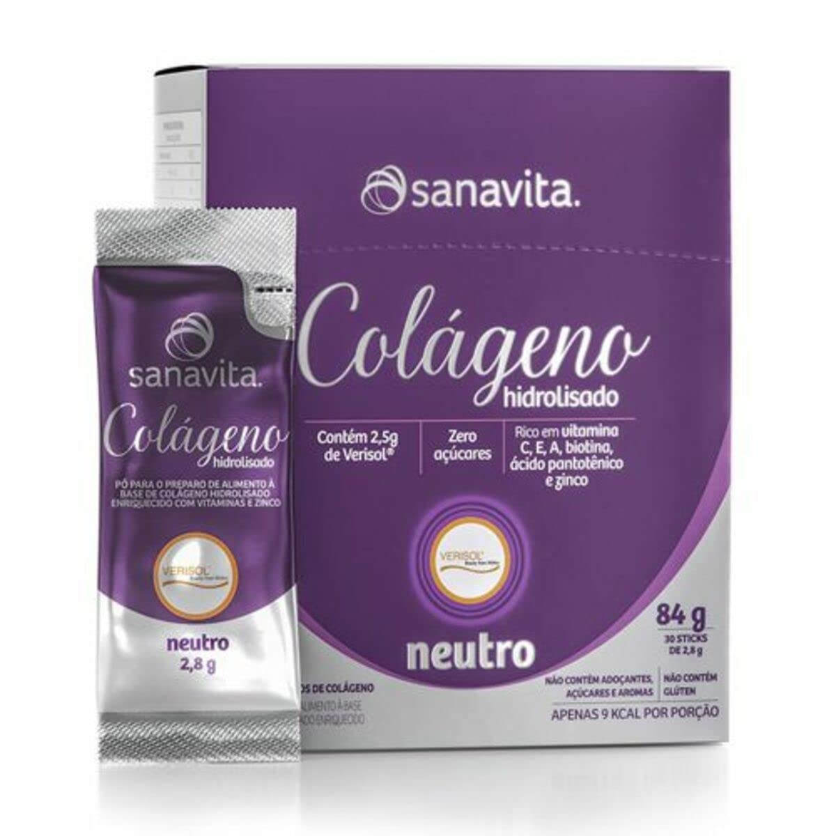 Colágeno Verisol Hidrolisado - 30 Sticke de 2.8g Neutro, Sanavita