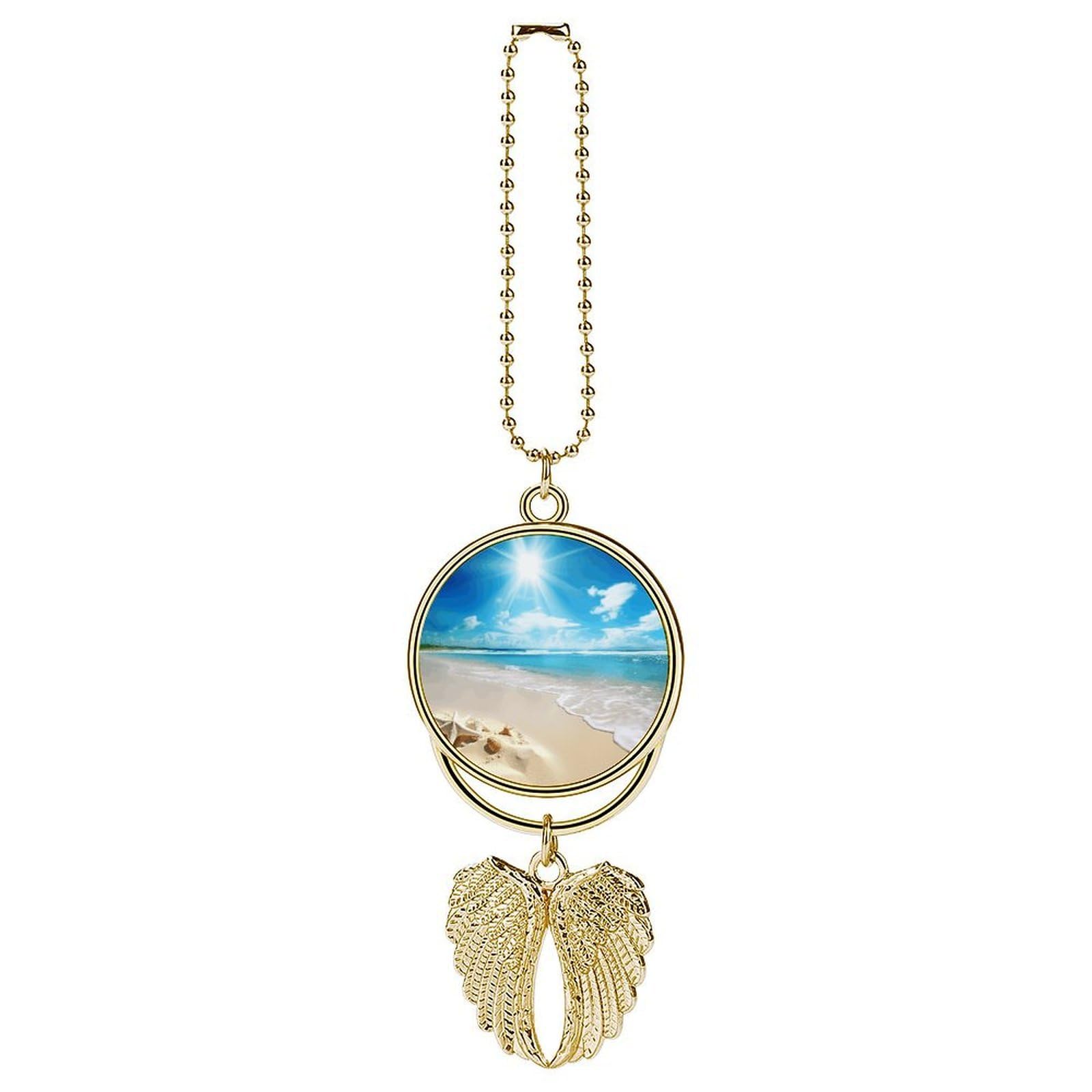 Bright Sunshine Summer Beach Car Pendant Hanging Swing Auto Rear View Mirror Hanging Car Rear View Mirror Charm Truck Hanger Ornament Charm for Car Rear View Mirrors Accessories