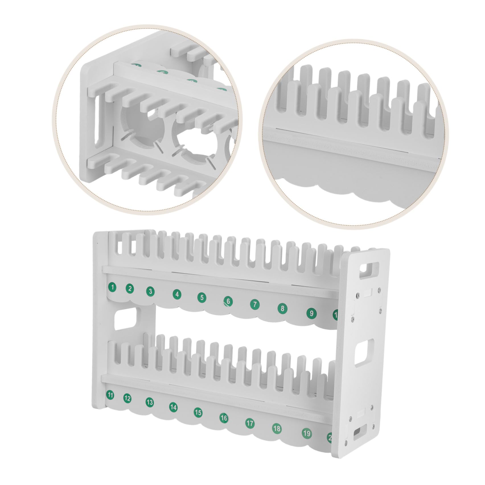 Generico Supporto Livelli in per a Cellulare Legno da e Scrivania Bianco 2 15 Scomparti, Organizer Multifunzione Stabile Smartphone e Dispositivi, per Ufficio e Casa