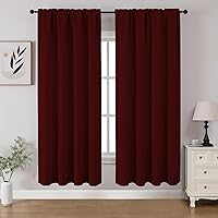 Vista 90 de CUCRAF - Cortinas opacas beige de 45 pulgadas, juego de 2 paneles con bolsillo para barra, cortinas para oscurecer dormitorios y sala de estar
