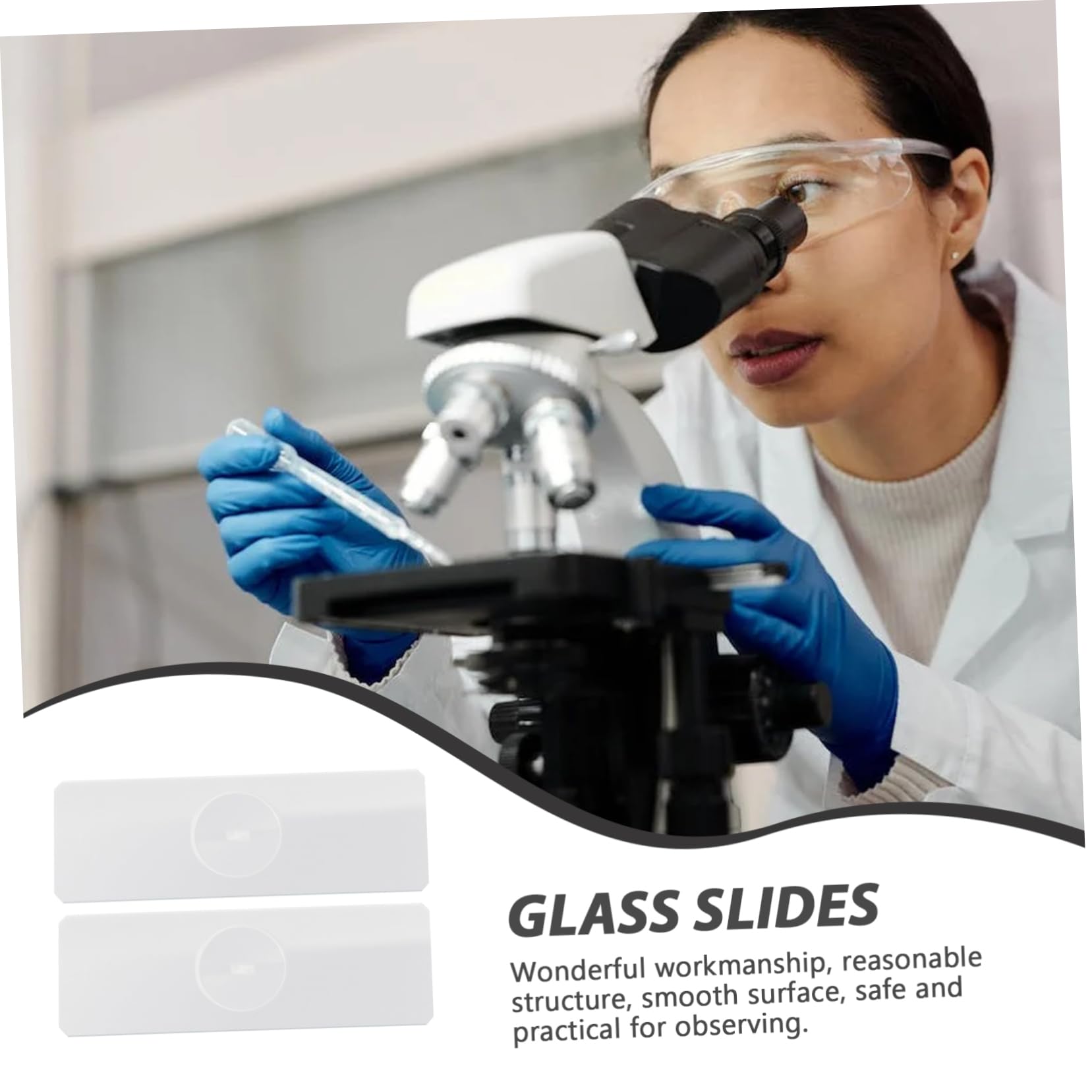 ABOOFAN 50pièces Lames Pour Microscope Verre Lames De Microscope Pour Spécimens Aquatiques De Verre De Laboratoire Pour Spécimens