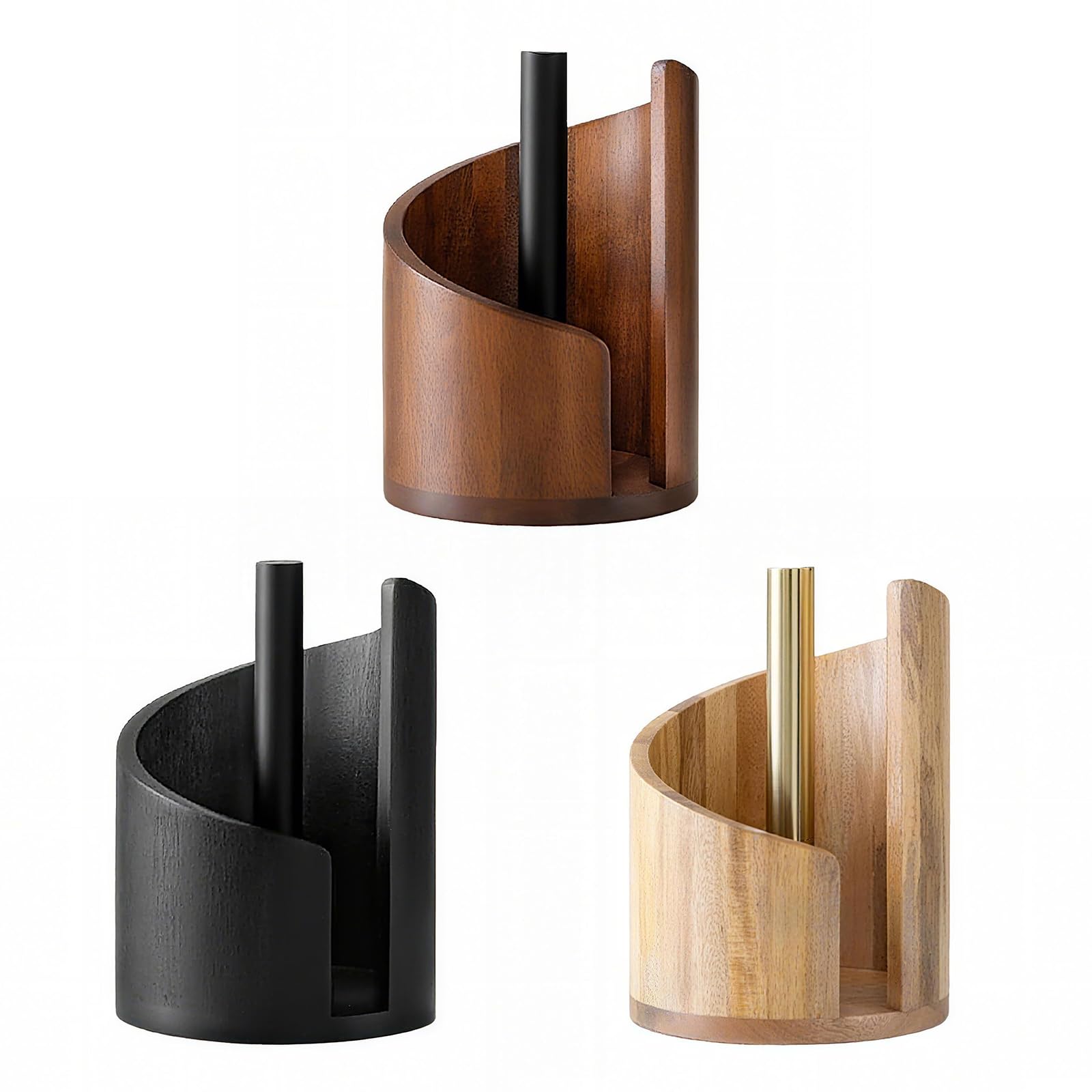 Mountain Paper Towel Holder, Wooden Kitchen Paper Roll Holder, Free Standing Countertop Rolls Hold with Sturdy Anti-Slip Base, Tissue Rack Organizer for Kitchen, Toilet, Pantry, Bathroom