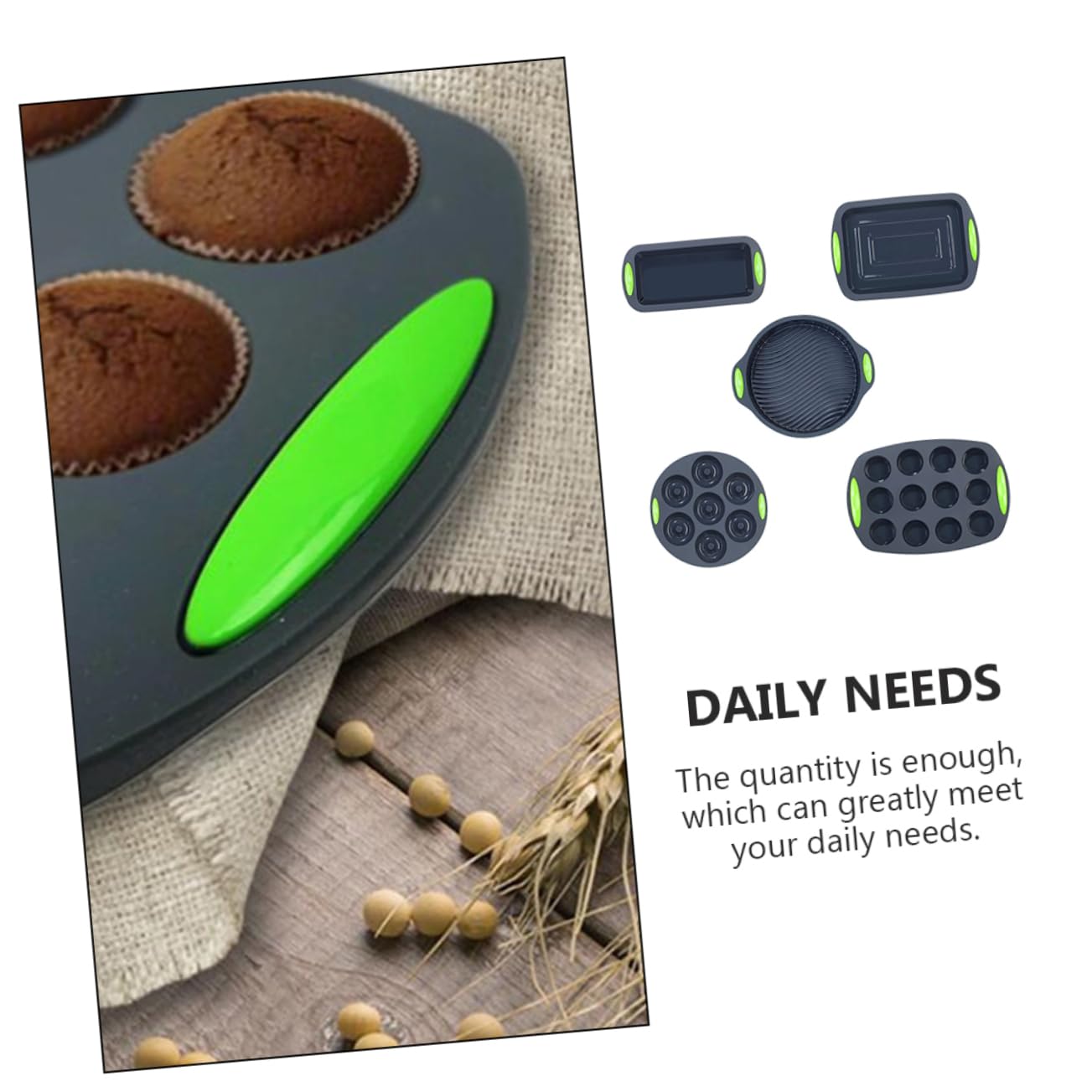 Moules à Gâteau Pratique en Silicone Ensemble de 5 Réutilisables et Flexibles Outil de Pâtisserie Cuisine Cuisson Familiale