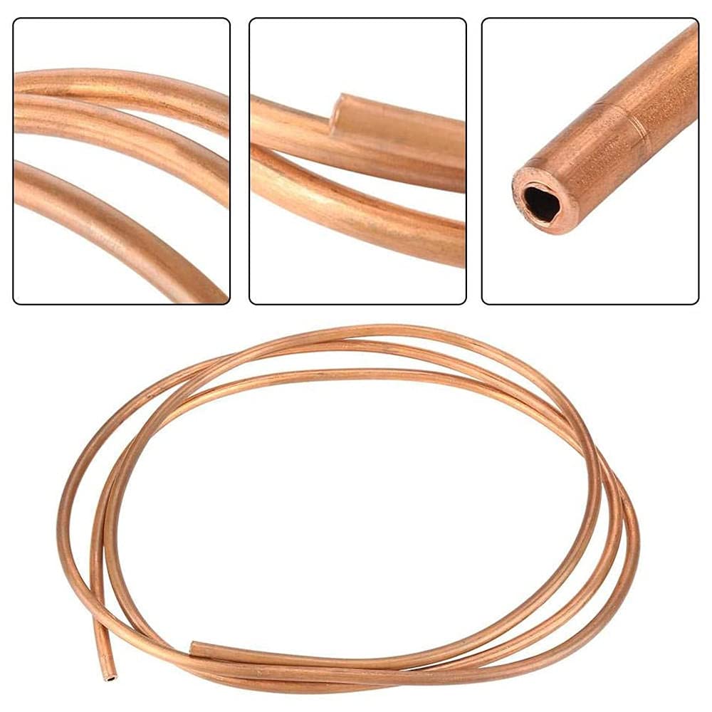 Tubo di refrigerazione in rame, diametro esterno 9/64 "(3,5 mm), diametro interno 7/64" (2,5 mm), tubo di rame lungo 2 m, tubo morbido