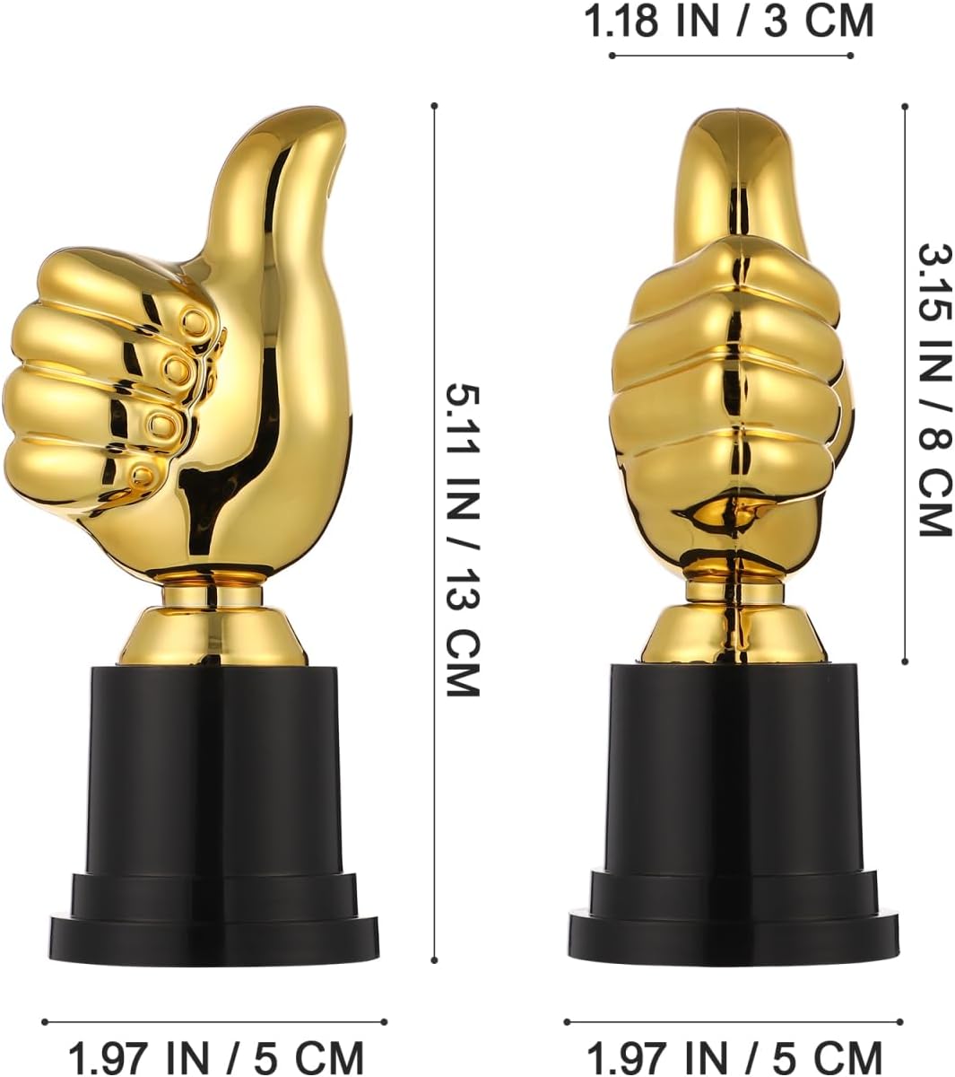NUOBESTY Soccer Trophy Awards – Plastic Thumb Up Trophies for Classroom Rewards, Game Prizes, Football Party Decorations, Kindergarten Graduation Gifts