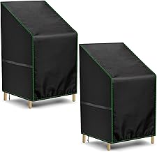 Zocipro 2 Coperture per Sedie da Giardino, Oxford 210D Resistente e Impermeabile, 64x64x70/120 cm, Antivento e Anti-UV, per Sedie Impilabili da Patio e Giardino, con Cordino