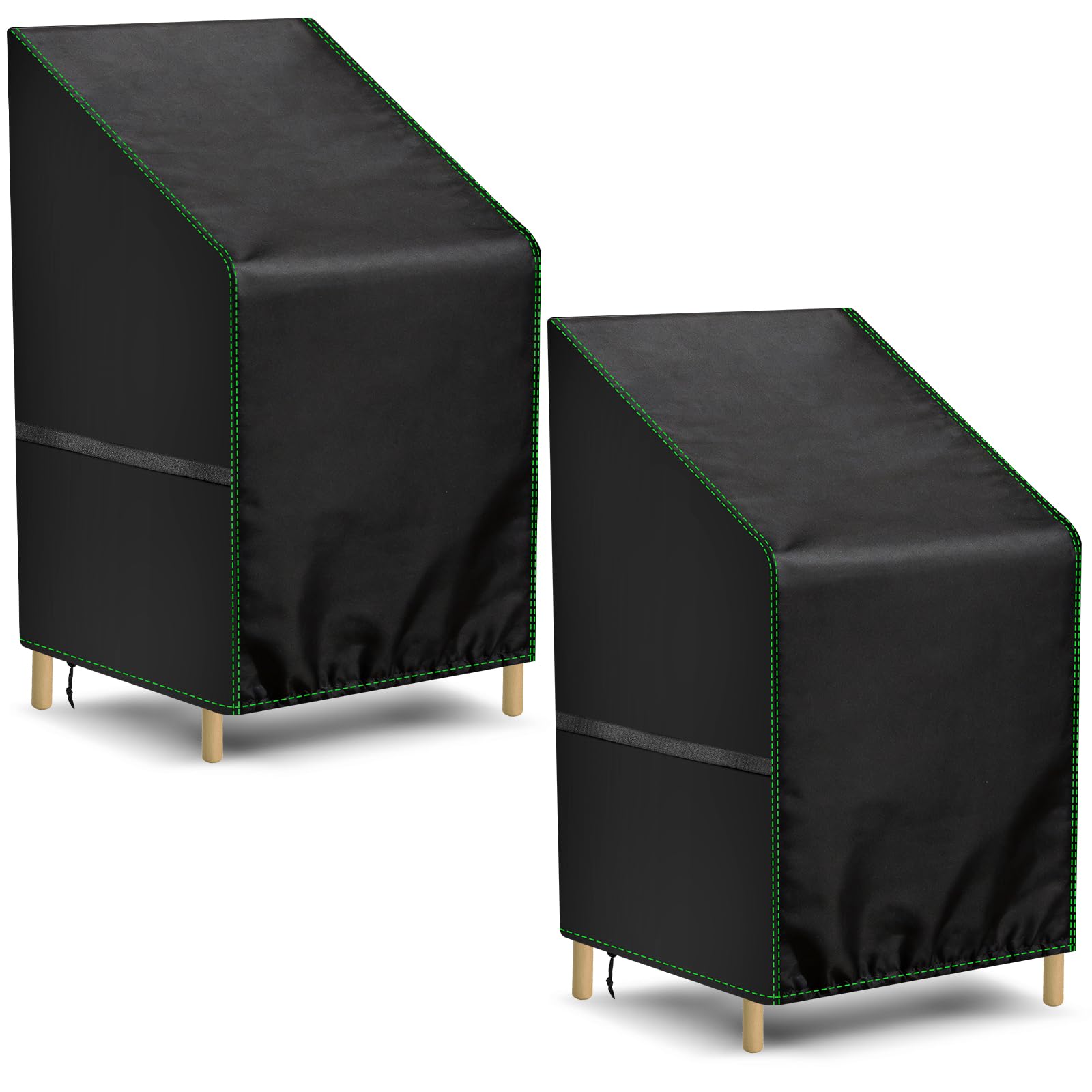 Zocipro Pokrowce na krzesła ogrodowe, 210D, Oxford, wytrzymałe, wodoodporne pokrowce na krzesła na zewnątrz, 64 x 64 x 70/120 cm, wiatroszczelne, odporne na promieniowanie UV, pokrowiec na krzesło ze